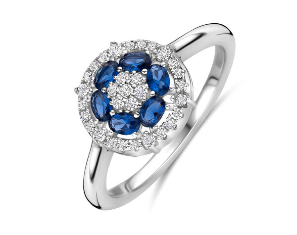 R2568BLU Silver Rose juwelen