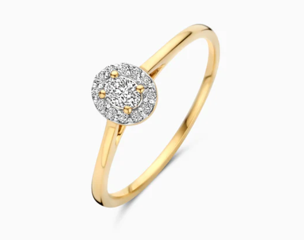 LG1021Y Blush 14kt gouden ring met lab grown diamant