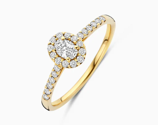 LG1045Y Blush 14kt gouden ring met lab grown diamant