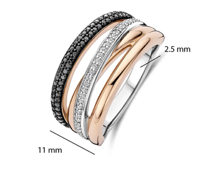 12402BR Ti Sento Milano Zilveren Ring