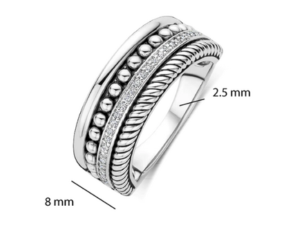 12418ZI Ti Sento Milano Zilveren Ring