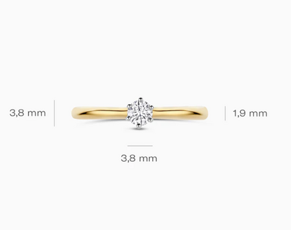 LG1036B Blush 14kt gouden ring met lab grown diamant