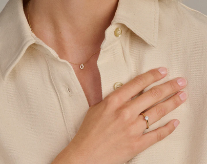 LG1038B Blush 14kt gouden ring met lab grown diamant