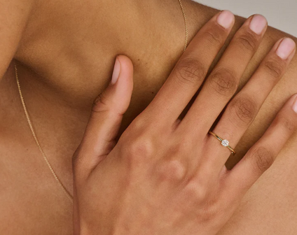 LG1027Y Blush 14kt gouden ring met lab grown diamant