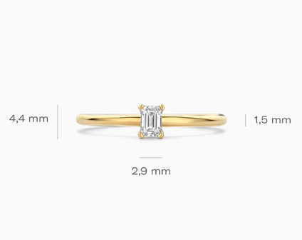 LG1029Y Blush 14kt gouden ring met lab grown diamant