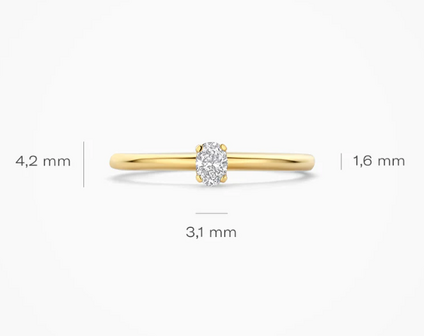LG1028Y Blush 14kt gouden ring met lab grown diamant