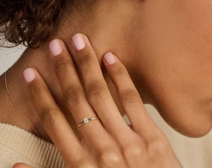 LG1028Y Blush 14kt gouden ring met lab grown diamant