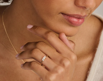 LG1031Y Blush 14kt gouden ring met lab grown diamant