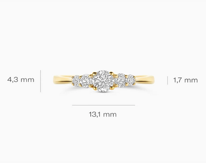 LG1044Y Blush 14kt gouden ring met lab grown diamant