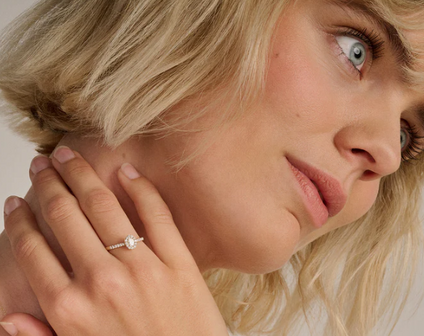 LG1045Y Blush 14kt gouden ring met lab grown diamant