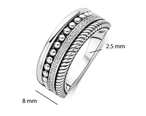 12418ZI Ti Sento Milano Zilveren Ring