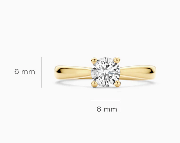 LG1004Y Blush 14kt gouden ring met lab grown diamant
