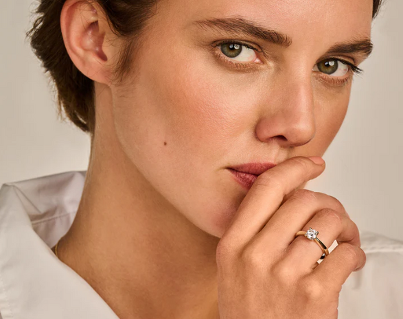 LG1004Y Blush 14kt gouden ring met lab grown diamant