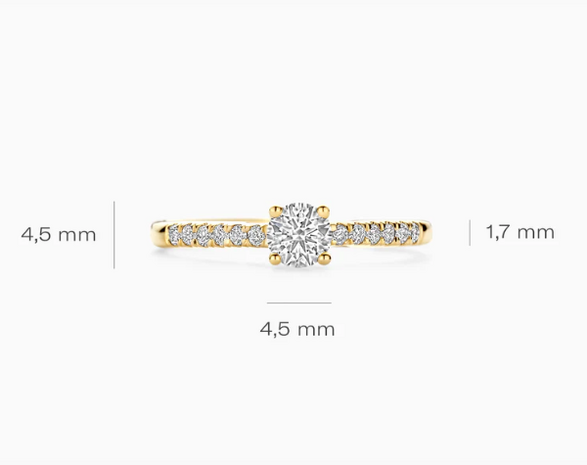 LG1018Y Blush 14kt gouden ring met lab grown diamant