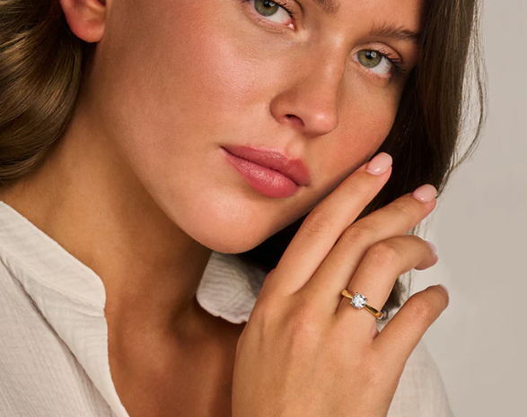 LG1005Y Blush 14kt gouden ring met lab grown diamant