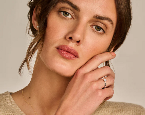 LG1002W Blush 14kt gouden ring met lab grown diamant