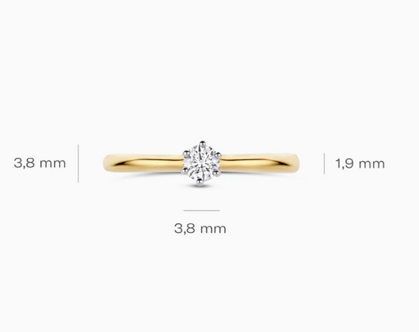 LG1036B Blush 14kt gouden ring met lab grown diamant