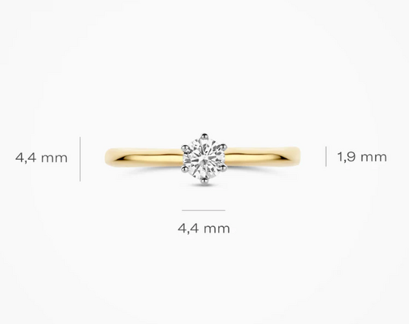 LG1037B Blush 14kt gouden ring met lab grown diamant
