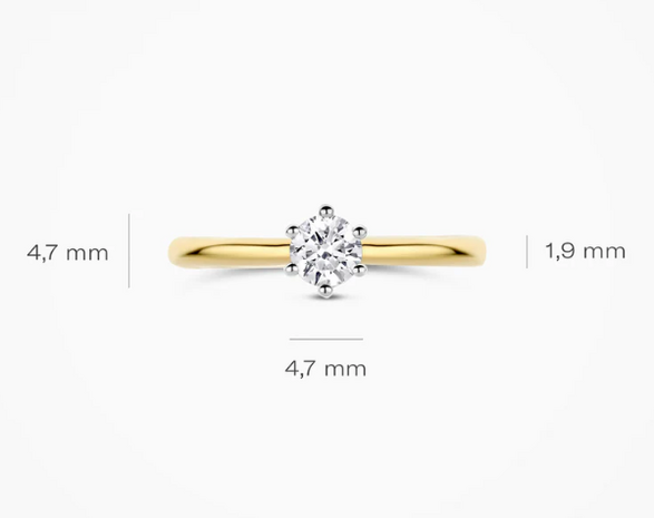 LG1038B Blush 14kt gouden ring met lab grown diamant