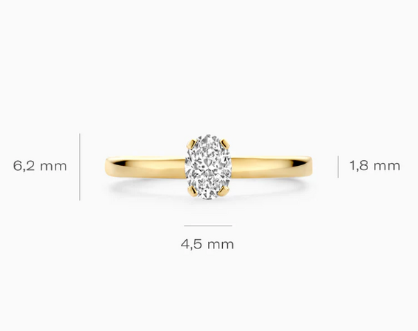 LG1019Y Blush 14kt gouden ring met lab grown diamant
