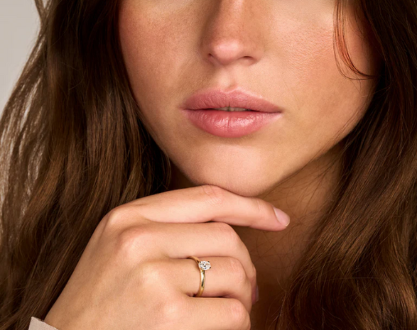 LG1019Y Blush 14kt gouden ring met lab grown diamant