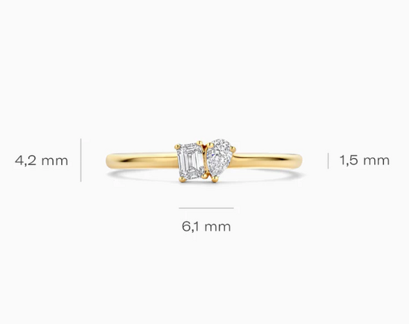 LG1030Y Blush 14kt gouden ring met lab grown diamant