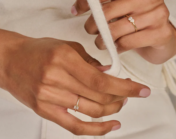 LG1030Y Blush 14kt gouden ring met lab grown diamant