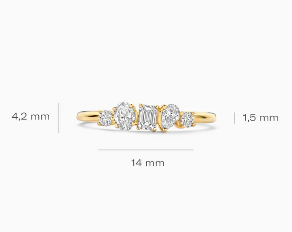 LG1032Y Blush 14kt gouden ring met lab grown diamant