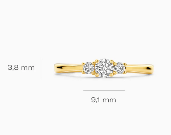 LG1007Y Blush 14kt gouden ring met lab grown diamant