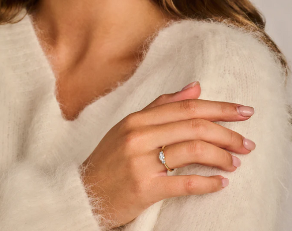 LG1008Y Blush 14kt gouden ring met lab grown diamant