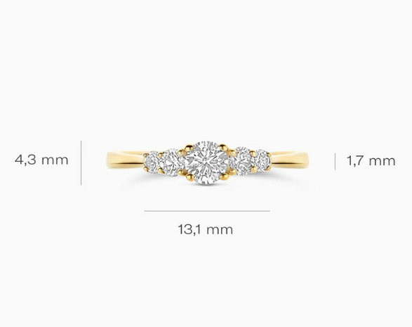 LG1044Y Blush 14kt gouden ring met lab grown diamant
