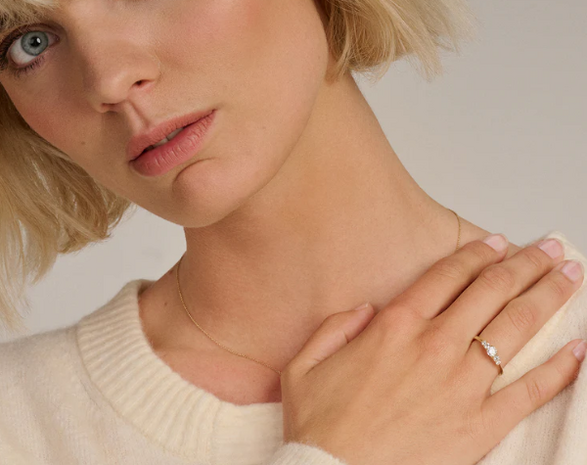 LG1044Y Blush 14kt gouden ring met lab grown diamant