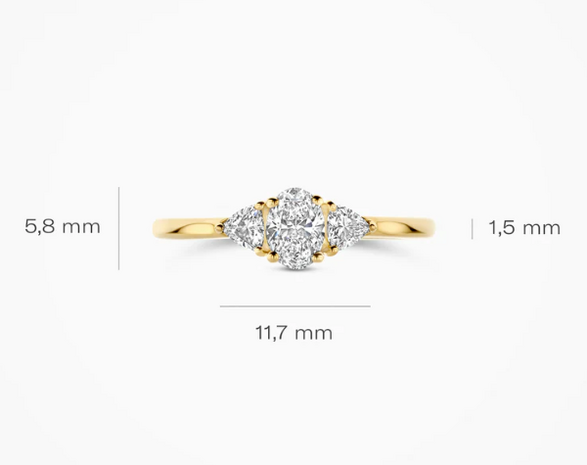 LG1039Y Blush 14kt gouden ring met lab grown diamant