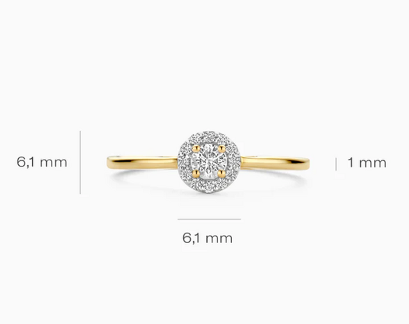 LG1023Y Blush 14kt gouden ring met lab grown diamant