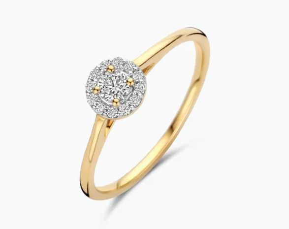 LG1023Y Blush 14kt gouden ring met lab grown diamant