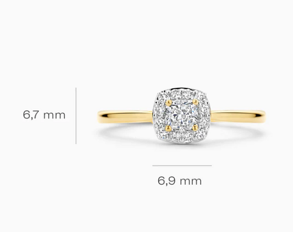 LG1009Y Blush 14kt gouden ring met lab grown diamant