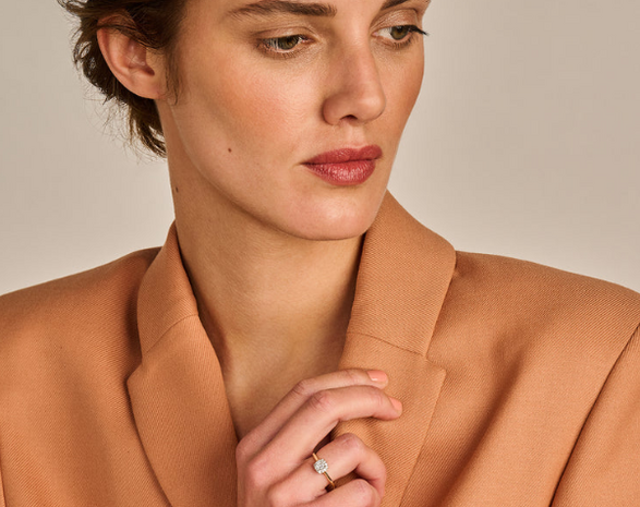 LG1009Y Blush 14kt gouden ring met lab grown diamant