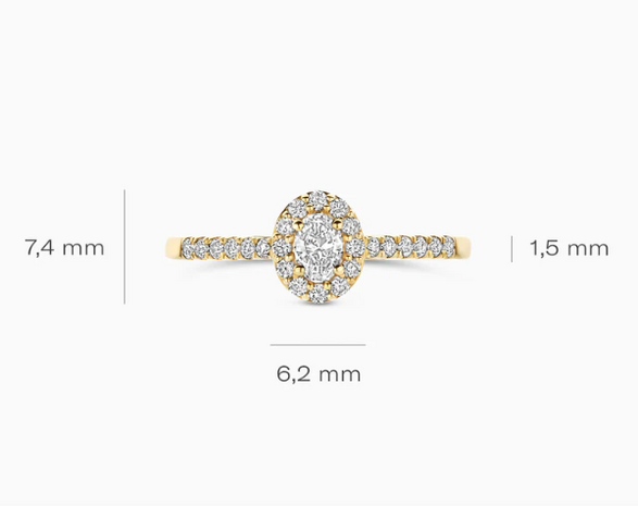 LG1045Y Blush 14kt gouden ring met lab grown diamant