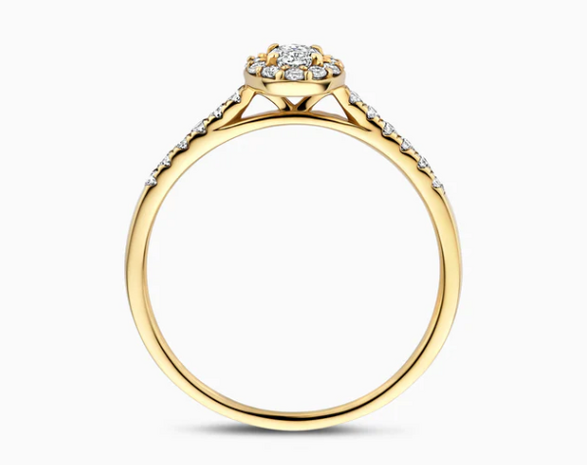 LG1045Y Blush 14kt gouden ring met lab grown diamant