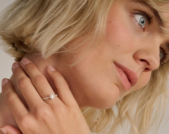 LG1045Y Blush 14kt gouden ring met lab grown diamant