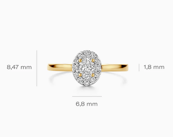 LG1016Y Blush 14kt gouden ring met lab grown diamant