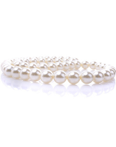 Parelketting wit 7.5mm/43cm